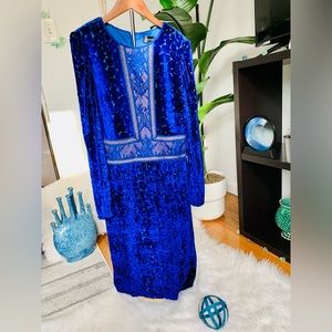 Designer dress size 8/M in electric blue